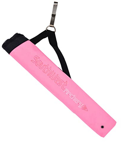 Southwest Archery Universal Hip Quiver - Two Removable 18 inch Arrow Tubes - Clips on to Your Belt – Right and Left Handed - Pink