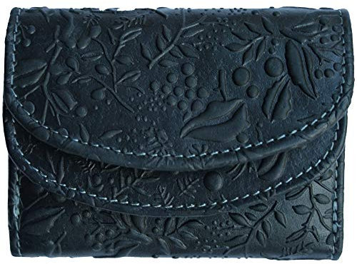 Hill Burry mit RFID Schutz kleine Geldbörse Portemonnaie, Portmonee aus Leder Frauen Damen Langbörse Geldbeutel Geldtasche Frauen Design (Hill Burry Kollektion, schwarz)