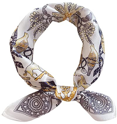 Ecroon 100 % Silke Scarf Kvinnor Siden Satin Halsdukar Kvadrat Siden Sjalar Dam Siden Kvadratisk Halsduk Satin Näsduk, G, one size