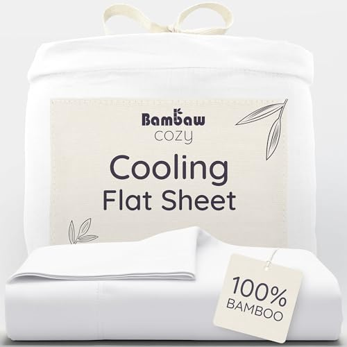 Bambaw Sabanas de Bambu 90/105, 180x290 cm, Sabana Encimera Antiacaros y Antisudor, Sábanas Hipoalergénicas y Duraderas, Ropa de Cama de Bambu Termorreguladora (Blanco)