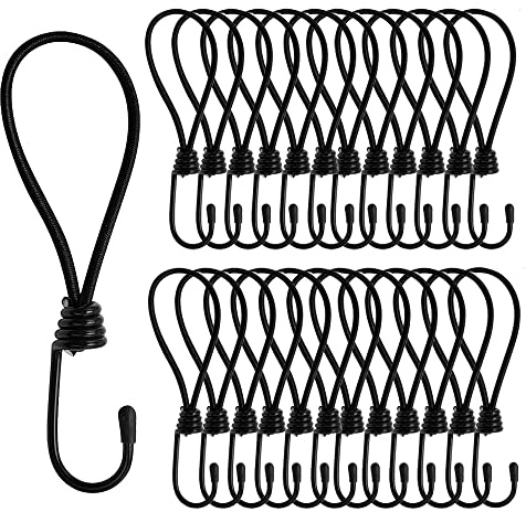 Spanngummi mit Haken, Expanderhaken, 25 Stück Planenspanner mit Haken, 15 cm Planenspanner für Planen, Planenspanner mit Spiralhaken, Netze und Banner
