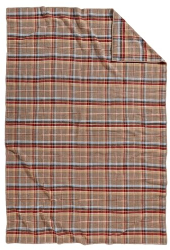 Pendleton Eco-Wise Easy Care 100% Wool Blanket, Responsibly Sourced, Heirloom Quality, Washable All Season Blanket, Full/Queen 90 x 96, Red Jasper