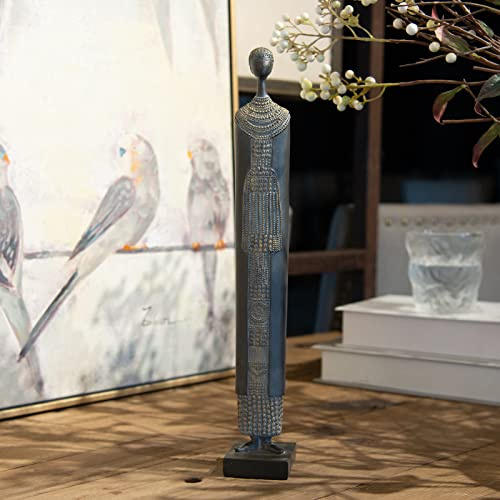 Guichifun Figura Coleccionable de Estatua Africana, Figura Tradicional Tribal para decoración del hogar, Arte Africano Abstracto, decoración para estantes, Estatua de Mujer Negra, 1.5 x 2 x 13