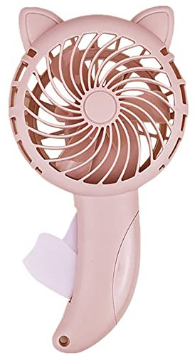 Haloppe Mini Fan Compact Summer Outdoor Mini Manual Press Pocket Fan Convenient Wide Application Cat