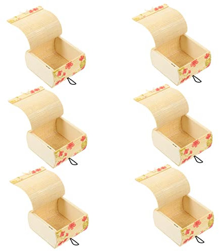 YARNOW 6stücke Bambus-schatzkiste Kleine Schatztruhe Bambus-schmuckkästchen Miniatur-erinnerungsbox Kleine Schmuckschatulle Sicher Und Langlebig