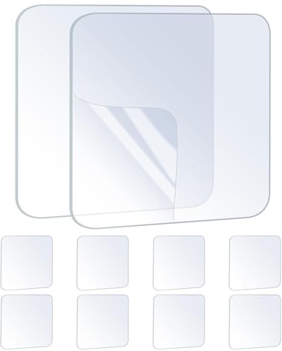 ZOMPAGO Lot de 10 blocs adhésifs double face carrés transparents pour décoration murale et utilisation à la maison, solides et amovibles, ruban adhésif nano transparent robuste pour accrocher, côtés