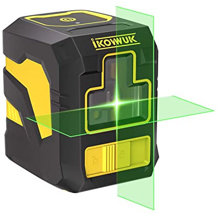 IKOVWUK Laser Level Self Leveling,100ft Green Cross Laser Level with Manual Pulse Mode, Accurate Measurement for Picture Hanging Indoor & Outdoor, Magnetic Bracket &Battery