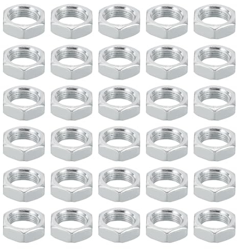 PATIKIL M14x1.0 Stahl Sechskantmuttern 50 Pack Metrische Gewinde Verzinkt Beschläge Muttern Schraube Bolzen Befestigungsteile für Lampen Maschinen Reparatur 7mm Höhe