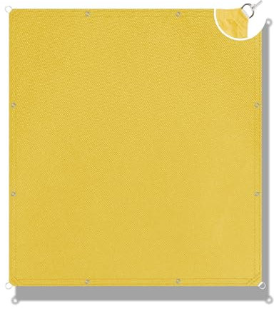 Sun Sonnensegel Wasserdicht 350x500cm Balkon Sichtschutz Wetterfest Sonnenschutz UV Schutz Windschutz Sonnenschutz Terrasse inkl Befestigungsseile －Gelb