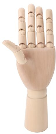 Gelenkige Modellfigur aus Holz, Tragbare, Flexible, Handgefertigte Künstler-Zeichenpuppe für die Präsentation von Skizzen auf Dem Schreibtisch (Männliche linke Hand)