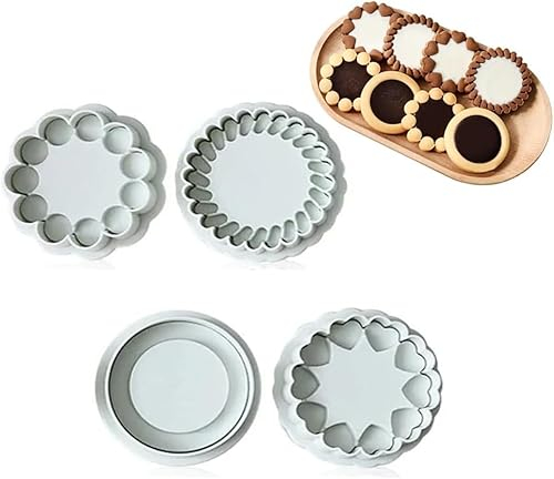 Generic - Emporte-pièce en forme de fleur, 4 pièces, Moules à biscuits, Tampons en plastique, Pour sandwich, confiture, biscuits