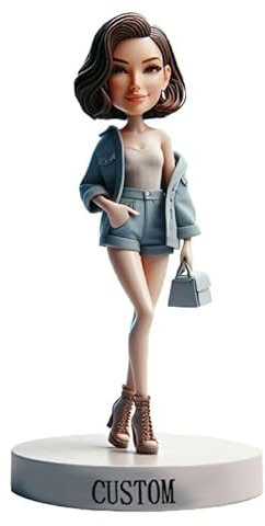 mydedor Individueller Wackelkopf, personalisierter Wackelkopf, handgefertigter Wackelkopf, personalisiert für modebewusste Frauen, Geschenke für Erwachsene