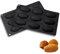 Lot de 2 moules à madeleines en silicone en forme de coquillage, 9 cavités, avec revêtement antiadhésif, pour chocolat, bonbons, biscuits, glaçons (noir)