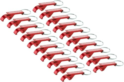 Flaschenöffner Schlüsselanhänger mit Name Wunschname Wunschtext personalisiert, Bieröffner mit Gravur, Bierflaschenöffner aus Aluminium mit Schlüsselring (40, rot)