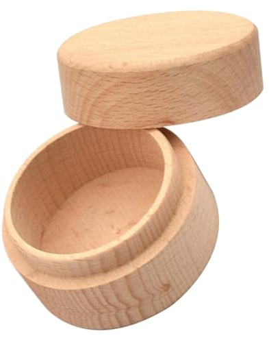 LIFKOME Boîte à Bijoux pour Décorations Romantiques et Anniversaires en Bois Ronde Élégante Design Compact et Facile à Ranger pour Alliances et Bagues