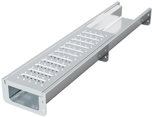 Kit De Drenaje De Zanja De Acero Inoxidable, Kit De Drenaje De Canal Para Exteriores Con Rejilla Extraíble Para Baño, Cocina Y Patio, Canalón De Drenaje Rectangular Para Entrada De Vehículos(1160x250x