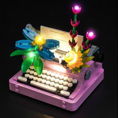 Licht Set Kompatibel mit Lego Schreibmaschine mit Blumen (Kein Lego-Modell), Licht Beleuchtung Set Compatible with Typewriter with Flowers 31169