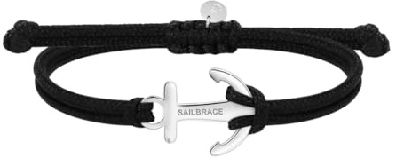 Shopsphère DISTRIBUTION Bracelet été | Bijoux Ancre | été Bracelet | Cadeaux Ancre Femme Homme Fille Garçon | Bracelet Silver Black Anchor
