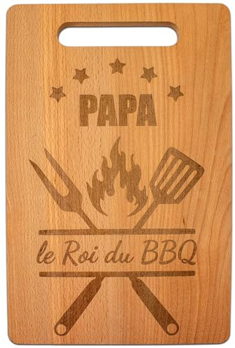 ERNESTINE - Planche à découper Papa - cadeau fête des pères original - planche apéro personnalisée pour les papas - idée anniversaire Noël barbecue - cadeaux planches bois pères homme