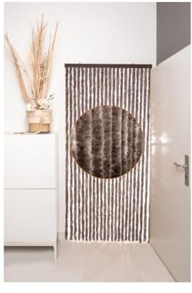 DEFACTO Flauschvorhang Türvorhang (90x220 cm) Chenille Fliegenschutz Insektenschutz Camping 100% Made In Italy - Vielseitig, Leicht Zu Reinigen, Effektiver Sicht- Und Hitzeblocker - Taub