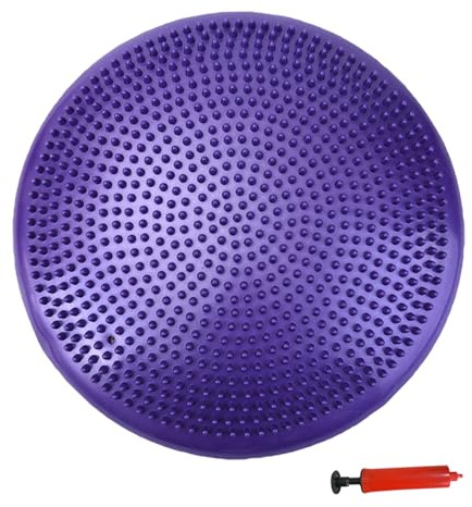Wobble Cushion 13.6in Yoga Balance Cushion PVC Inflatable Heavy Duty Wobble Disk Double-sided Training Massaging Board with Pump for Home Gym