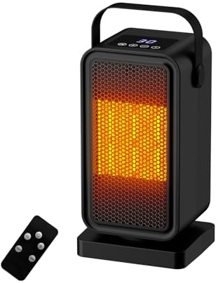 Small Space Heater for Indoor Use, Fast Heating Portable Desk Heater, Dual Power Modes, Timer & Overheat Protection – Personal Space Heater for Bedroom, Office, Home
