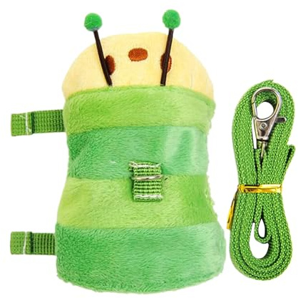 Dreuhuing Hamster Traction Rope, Bunny Traction Rope Caterpillar Vest, Bunny Walking Vest Pet Supplies for Small Animal Puppy Hedgehog Squirrel Raccoon Outdoor Training Walking Garden