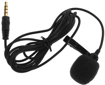 TOGEVAL Lavalier Microphone Clip 1.5m Wired Omnidirectional Condenser Mic for Phone Laptop Camera Podcast Recording Vlog Interview Teaching