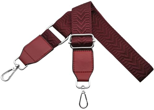 Omxyinma Tracolla per Borsa Donna Regolabile Cinghia di Ricambio Cintura Spalla con pelle Larga 3.8cm con Argento Moschettoni per Borsette, Crossbody Marsupio Accessorio, Rosso vino, U2-20