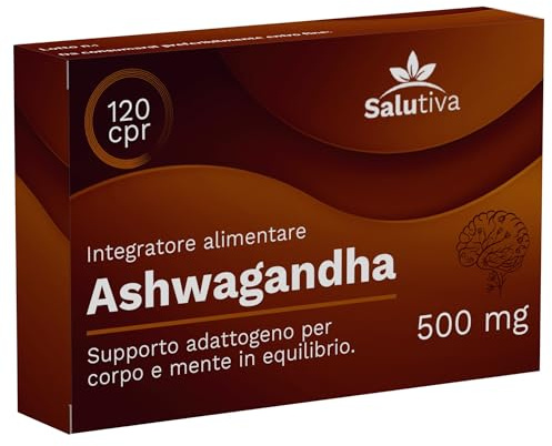 Ashwagandha Pura 500mg da Radice 120 Compresse – Integratore Aswaganda Naturale, Alto Dosaggio, Withania Somnifera Estratto Secco, Made in Italy