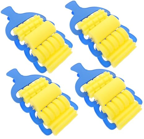 minkissy 12 Piezas Rodillos de Esponja para Pintura Infantil Pinceles Graffiti para Manualidades y Colorear Seguro para Creatividad y Aprendizaje Jardín de Infancia