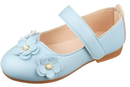 QUNUNOIRE Mary Jane Ballerina-skor för flickor, flickor, prinsessa, Blå, 29 EU