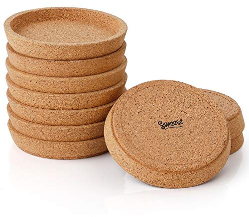 Sweese Cork Coasters - 4 Inch Perfect for Most Kind of Mugs - Protect Your Table from a Liquid Ring - Set of 10