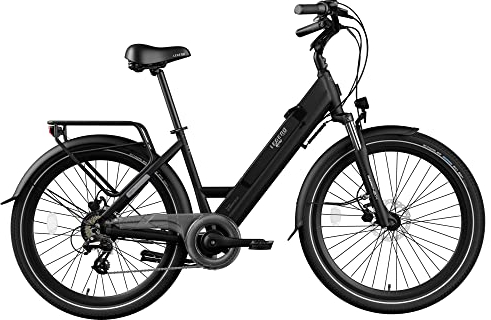 LEGEND EBIKES Milano, E Bike Herren und Damen Auswechselbare Batterie 36V 14Ah, Elektrofahrrad 250W, 25km/h, E-Bike 7 Gänge, Elektrofahrräder Räder 26, Elektro Fahrrad, Smartbike Schwarz