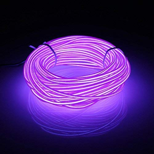 Kmruazre El Luci Del Filo, Tubo Luminoso Neon Flessibile, 3 Modalità Luce Batterie, Per Natale, Casa, Esterni, Club, Bicicletta, Lungo 3m(Viola)