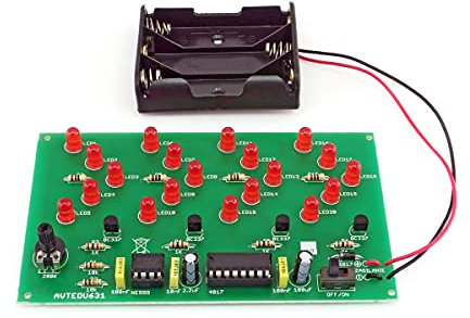 AVTEDU631 KIT DIY - Richtungsanzeige LED, 20 LEDs, Lötübung, Elektronik DIY-Kit, Bausatz zum Selbstlöten, Übungsplatine für Anfänger zum Löten