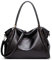 Coolives Damen Hobo Schultertasche aus PU-Leder Handtasche Elegant Umhängetasche Horizontal Henkeltasche Shopper Tasche Tote Taschen für Dame Schwarz EINWEG