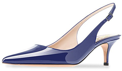 Chaussures à talons en cuir verni pour femme - Avec pointes et orteils - Confortable
