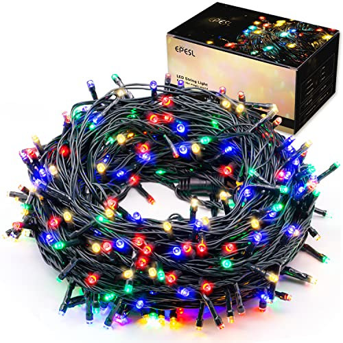 Epesl Luci di Natale 35M 320 LEDs Natalizie per Interno da Esterno, Funzione di Memoria con 8 Modalità Estensibile Stringa Luce Catene Luminose Decorazione per Alberi Halloween Festa Nozze - Colorato