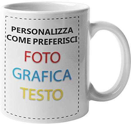 CHEMAGLIETTE! Tazza Personalizzata Colazione con foto - Per Festa Della Mamma, Del Papà, Natale, San Valentino