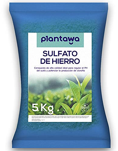 PLANTAWA Sulfato de Hierro 5Kg, Quelato de Hierro, Fertilizante, Nutriente para Plantas, Reverdeciente Anticlorosis, Tierra para Plantas Sustrato para plantar Semillas Huerto