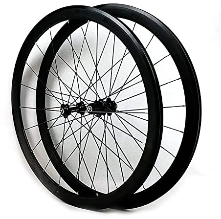 QHY 700C 28 Zoll Rennrad Felge,7-11 Geschwindigkeit Kassette Aluminiumlegierung-Nabe, C/V-Brakes/Felgenbremse 1890g (Color : Black)