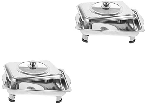 Metal Chafing Dish Buffet Steam with Catering Kitchen Lid Buffet Food Combined Tray Cover Canteen Holder Servers Chafer Complete eg Arc Serving High Hot Steel Thickened Entertaining