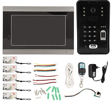 7 In Smart Video Citofono Visione Notturna, Wi-Fi Cablato Ampio Angolo di Visione Controllo Tattile Campanello di Casa Supporto Telecamera Sblocco Monitorin Citofono Bidirezionale per Villa Home(#1)
