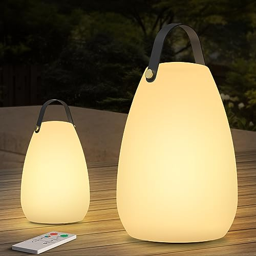 FUYO Lampe extérieur sans fil Rechargeable lampe de Table LED avec 8 couleurs à intensité variable Lampe de table étanche pour extérieur jardin terrasse salon barbecue décoration de Pâques