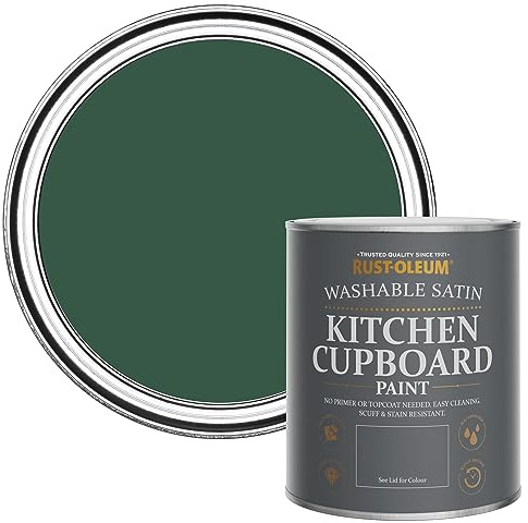 Rust-Oleum abwaschbare Küchenschrankfarbe in dunkelgrün mit Seidenglanz Finish - Kiefernwald 750ML