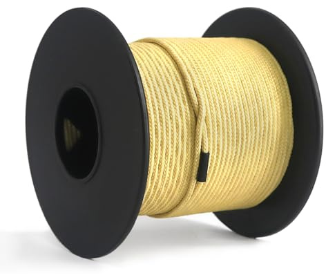NewDoar Nötningsbeständiga flätade kevlar-linjer, 1,5 mm, 120 m, hög hållfasthet, slitstark, brandsäker, lämplig för camping, drakfiskelinje, fiske, EDC-linjer (30 m)