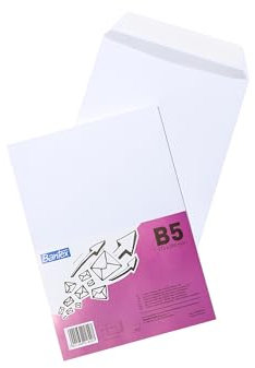 Bantex Briefumschläge DIN B5 (25 x 17,6 cm) / Umschläge mit Abziehstreifen, 25 Stück in Folienpackung (Weiß)