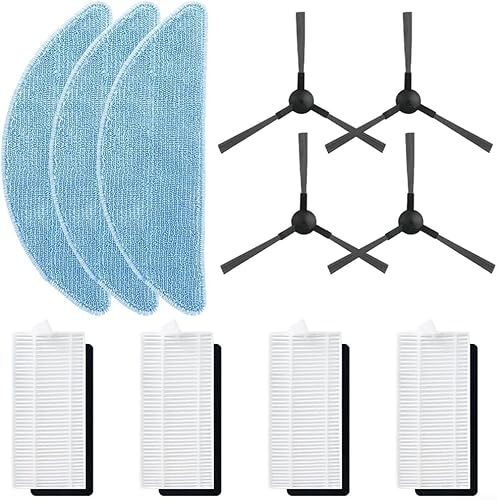 YUETTYY Ersatzteile passend für Tesvor S7 Pro Roboter-Staubsauger Ersatzteile (5 x Filter + 8 x Seitenbürsten + 6 x Wischtücher) (Stil 2)