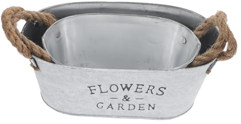 KONTONTY 2pièces Pot De Fleurs Vintage Fer Forgé Seau à Fleurs Décoratif pour Intérieur Lot de Petits Vases à Plantes Créatifs pour Bureau Et Jardinière